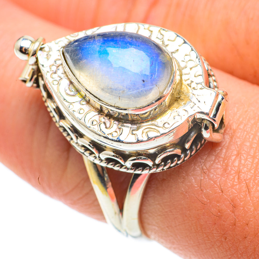 Rainbow Moonstone Rings handcrafted by Ana Silver Co - RING64269