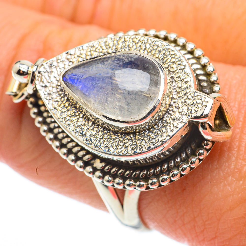 Rainbow Moonstone Rings handcrafted by Ana Silver Co - RING64288