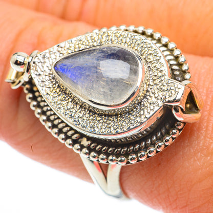 Rainbow Moonstone Rings handcrafted by Ana Silver Co - RING64288