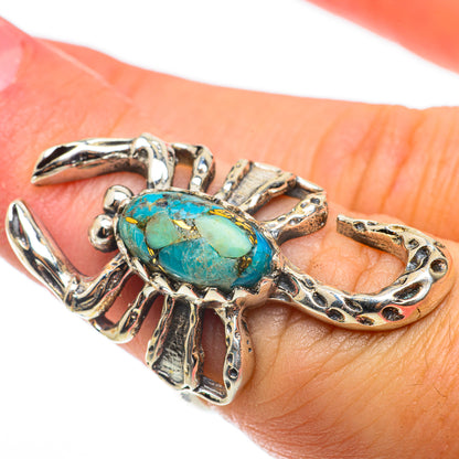 Blue Copper Composite Turquoise Rings handcrafted by Ana Silver Co - RING64307