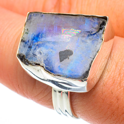 Rainbow Moonstone Rings handcrafted by Ana Silver Co - RING64318