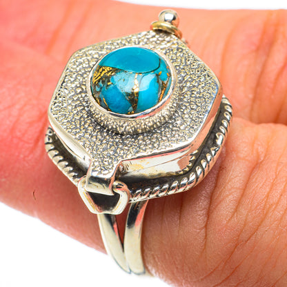 Blue Copper Composite Turquoise Rings handcrafted by Ana Silver Co - RING64323