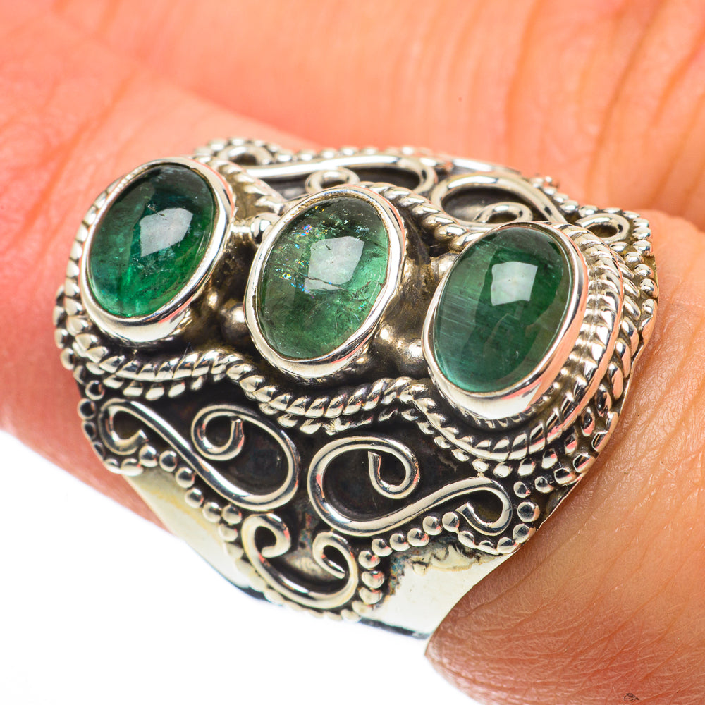 Green Tourmaline Rings handcrafted by Ana Silver Co - RING64325