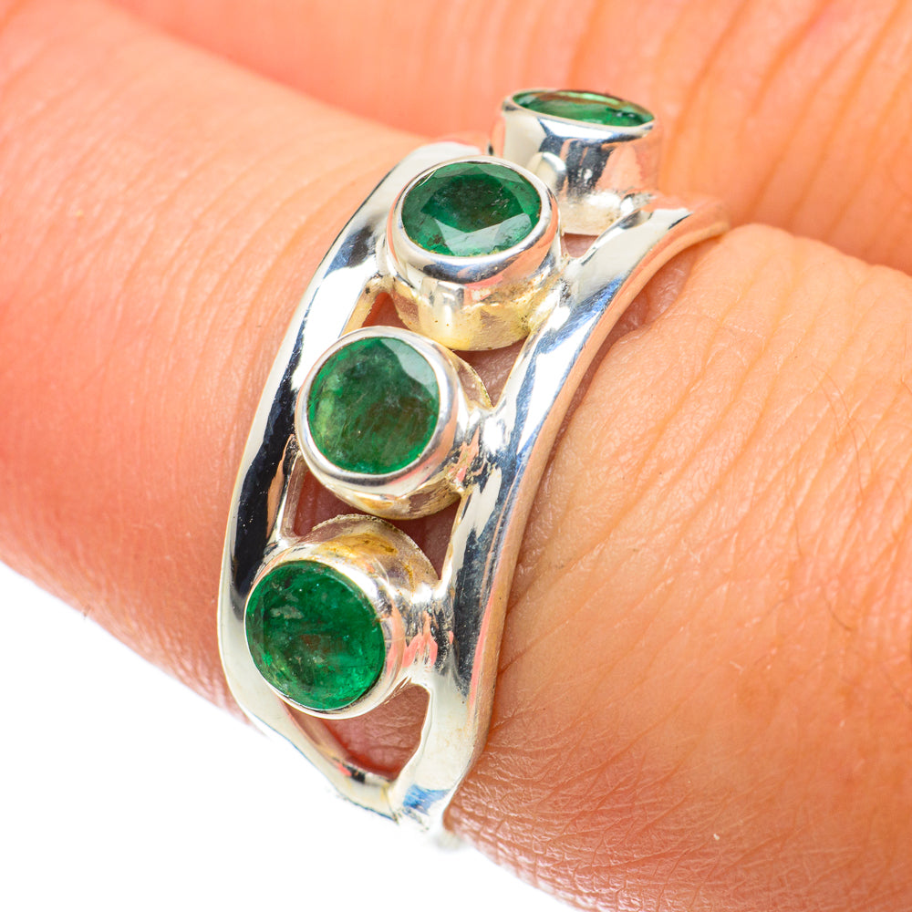 Zambian Emerald Rings handcrafted by Ana Silver Co - RING64327