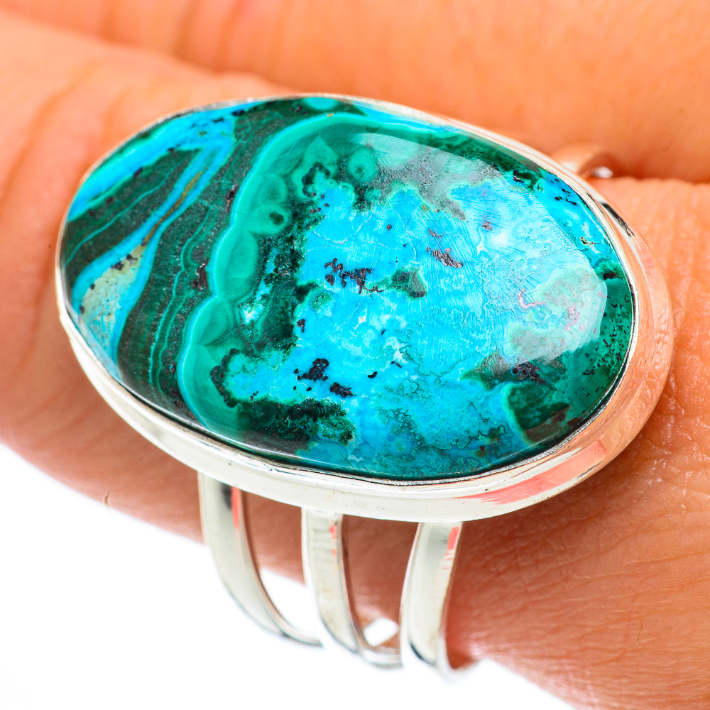 Malachite In Chrysocolla Rings handcrafted by Ana Silver Co - RING64347