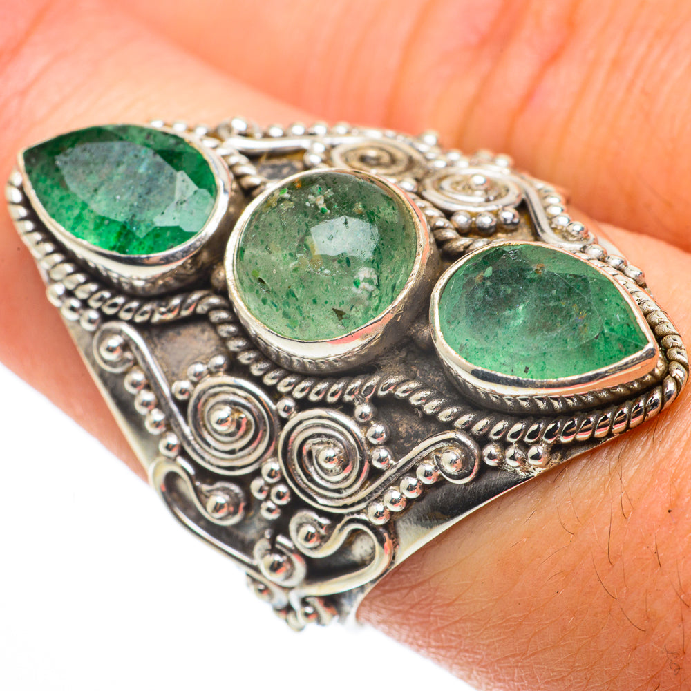 Green Aventurine Rings handcrafted by Ana Silver Co - RING64353