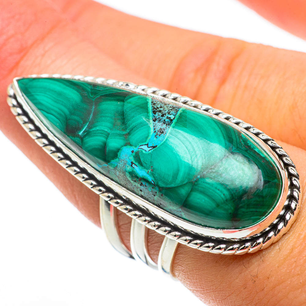 Malachite In Chrysocolla Rings handcrafted by Ana Silver Co - RING64354