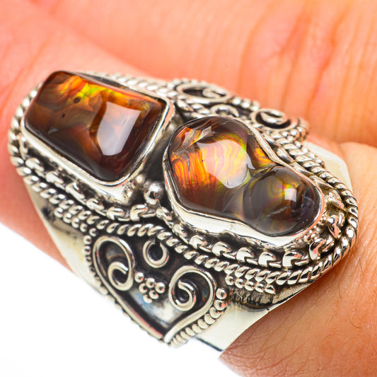 Mexican Fire Agate Rings handcrafted by Ana Silver Co - RING64357