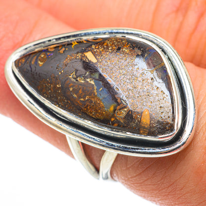 Boulder Opal Rings handcrafted by Ana Silver Co - RING64376