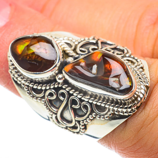 Mexican Fire Agate Rings handcrafted by Ana Silver Co - RING64381