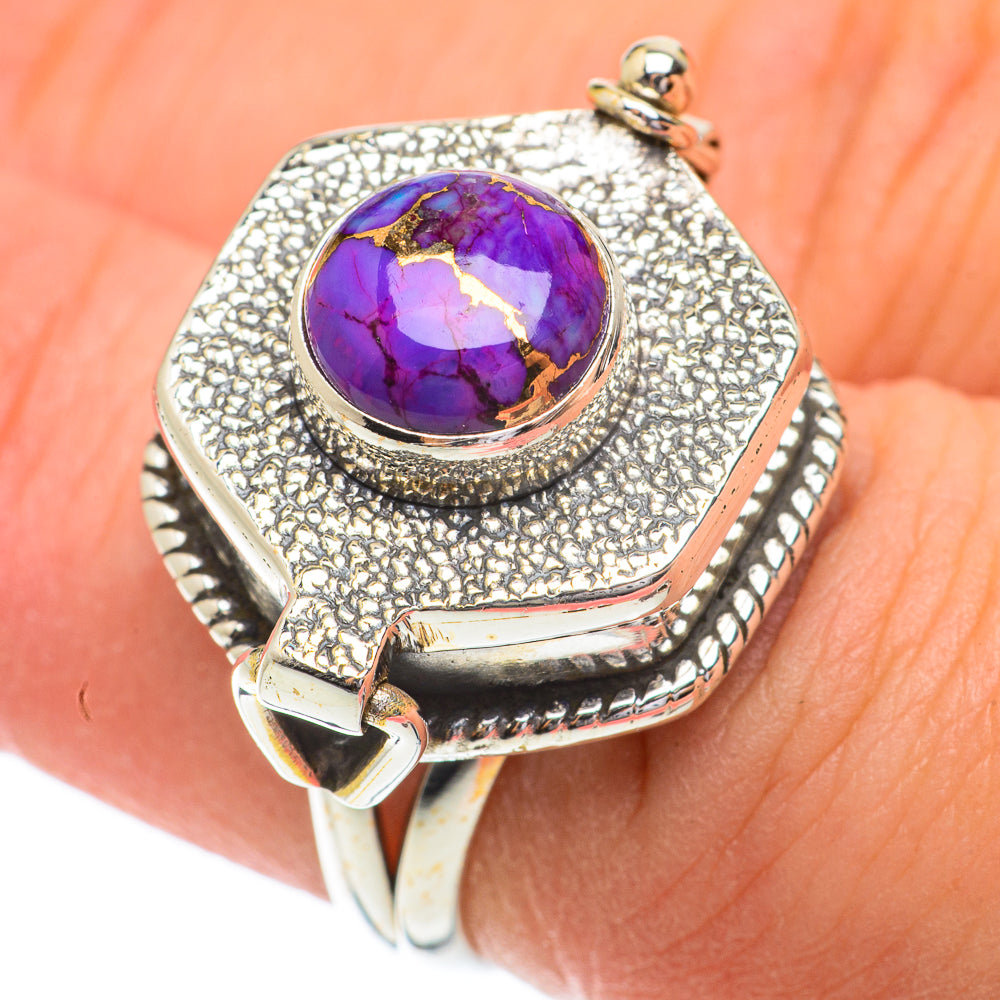 Purple Copper Composite Turquoise Rings handcrafted by Ana Silver Co - RING64396