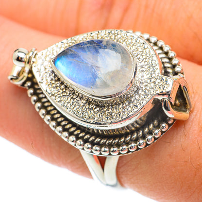 Rainbow Moonstone Rings handcrafted by Ana Silver Co - RING64402