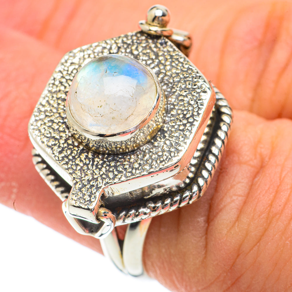 Rainbow Moonstone Rings handcrafted by Ana Silver Co - RING64403