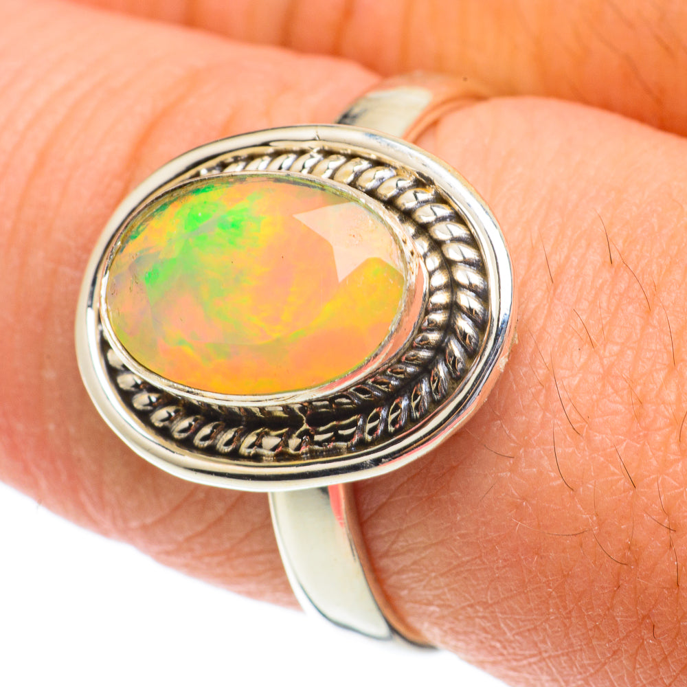 Ethiopian Opal Rings handcrafted by Ana Silver Co - RING64407