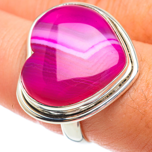 Pink Botswana Agate Rings handcrafted by Ana Silver Co - RING64421