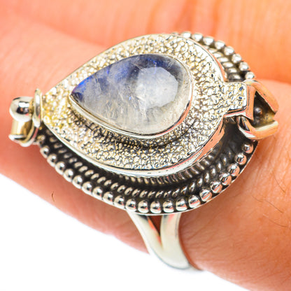 Rainbow Moonstone Rings handcrafted by Ana Silver Co - RING64429