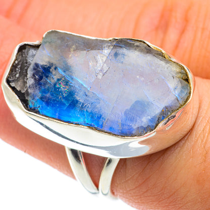 Rainbow Moonstone Rings handcrafted by Ana Silver Co - RING64430