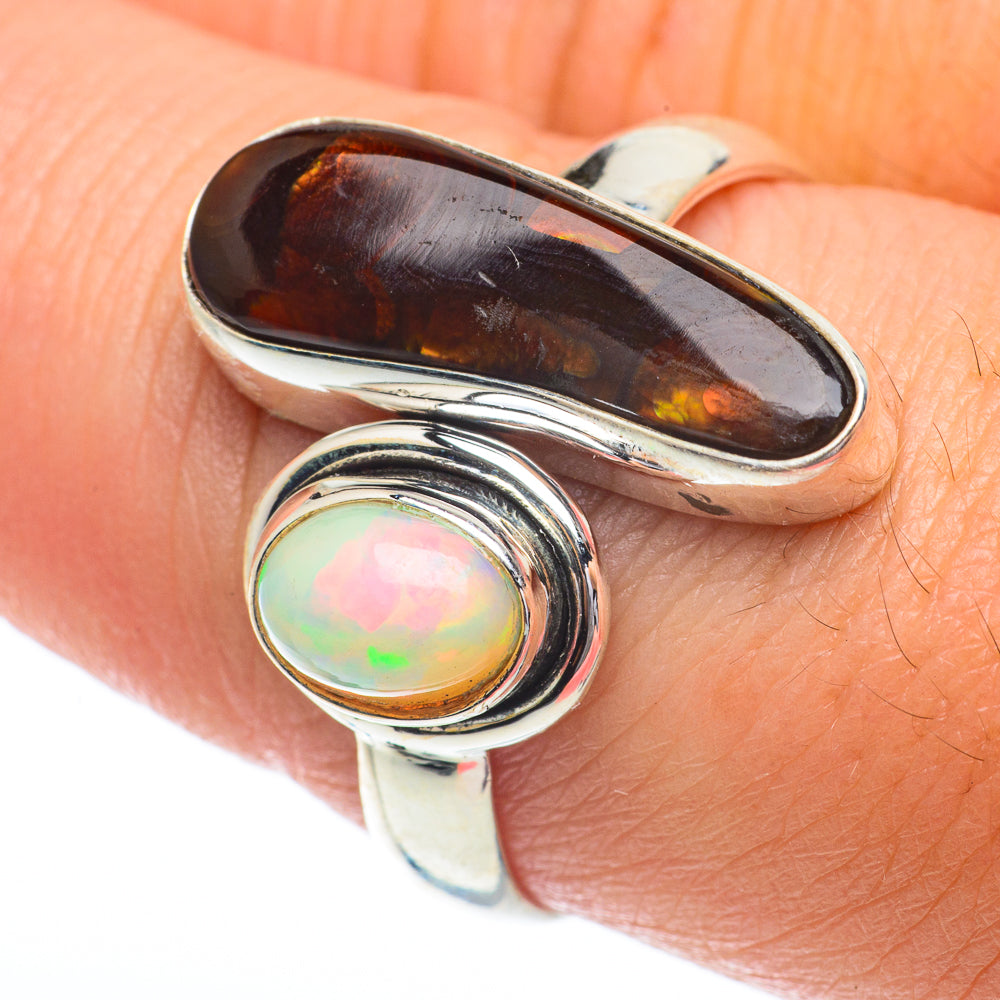 Mexican Fire Agate Rings handcrafted by Ana Silver Co - RING64454