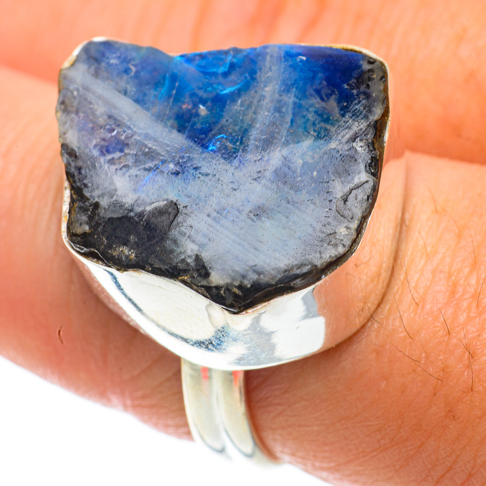 Rainbow Moonstone Rings handcrafted by Ana Silver Co - RING64470