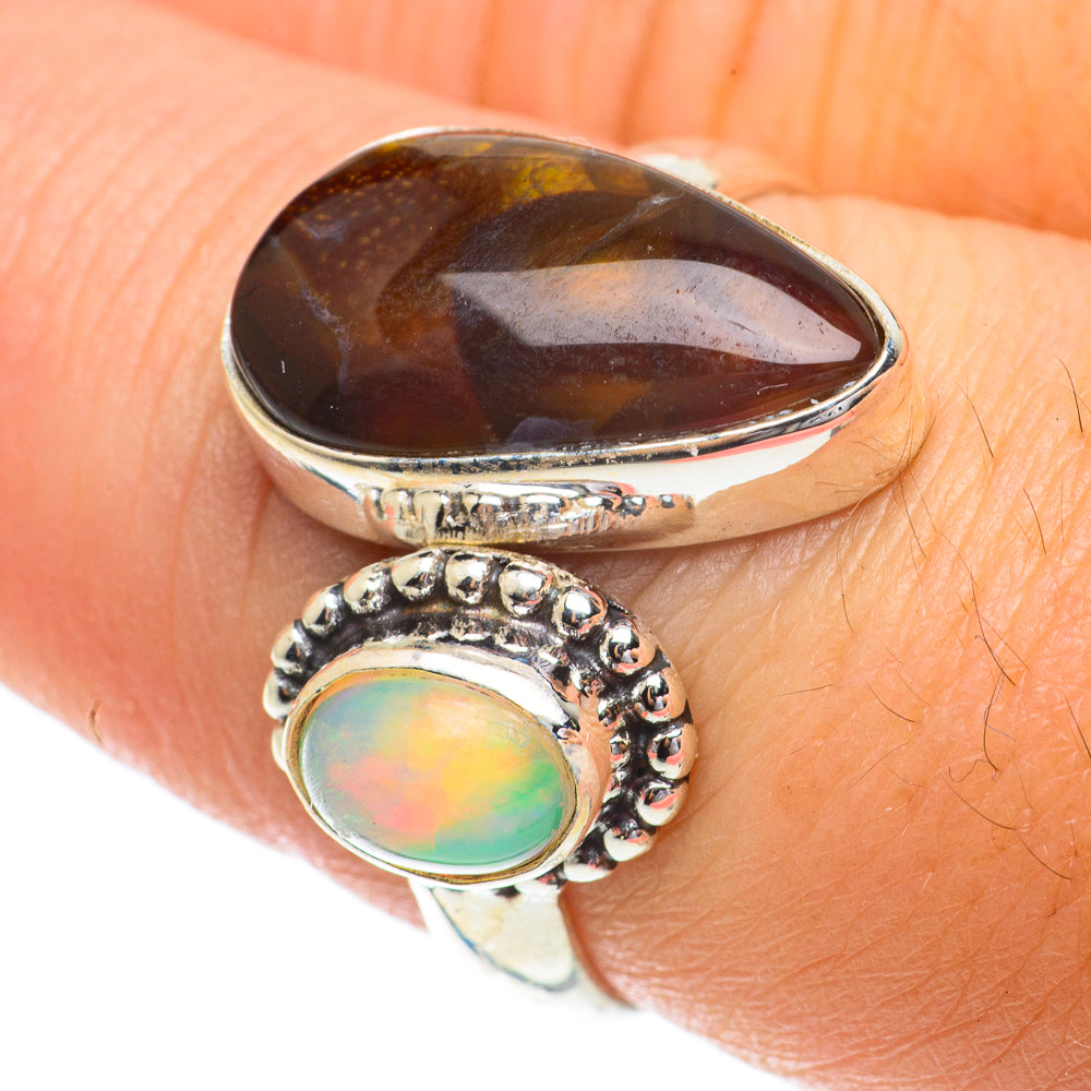 Mexican Fire Agate Rings handcrafted by Ana Silver Co - RING64515