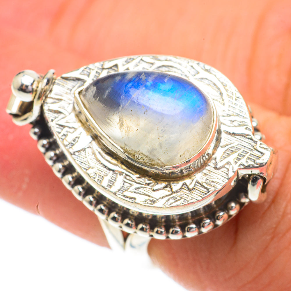 Rainbow Moonstone Rings handcrafted by Ana Silver Co - RING64530