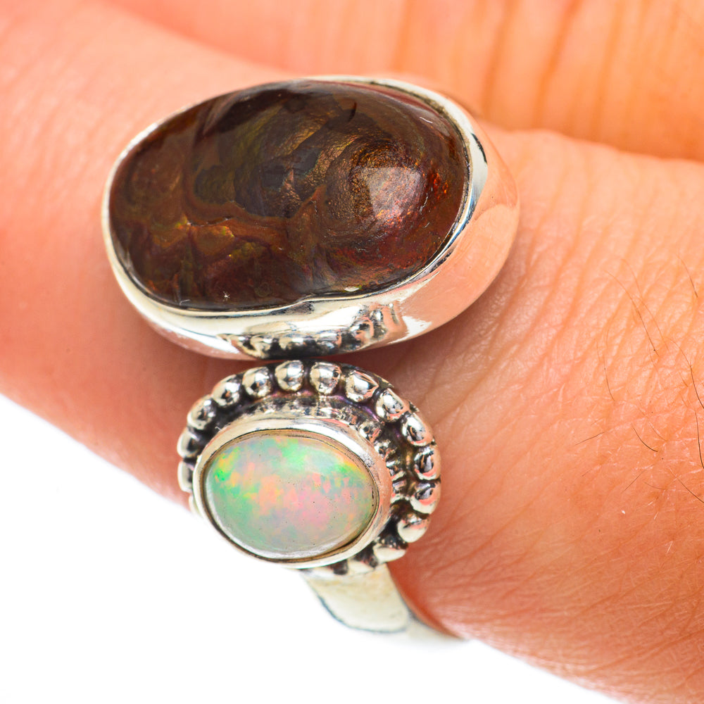 Mexican Fire Agate Rings handcrafted by Ana Silver Co - RING64534