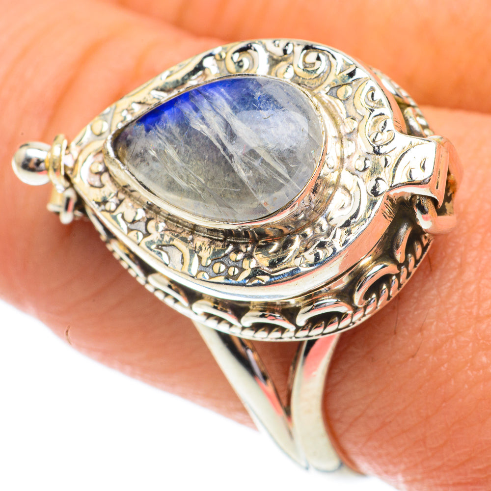 Rainbow Moonstone Rings handcrafted by Ana Silver Co - RING64547