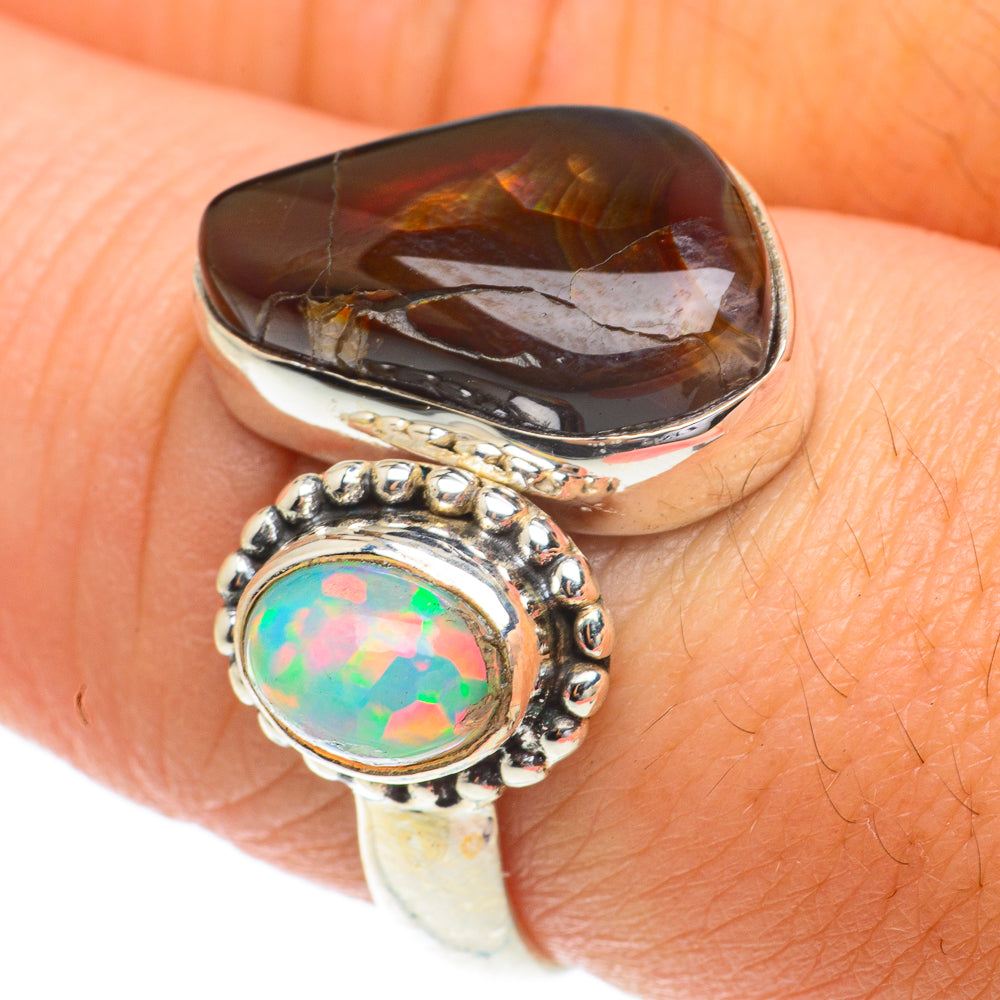 Mexican Fire Agate Rings handcrafted by Ana Silver Co - RING64548