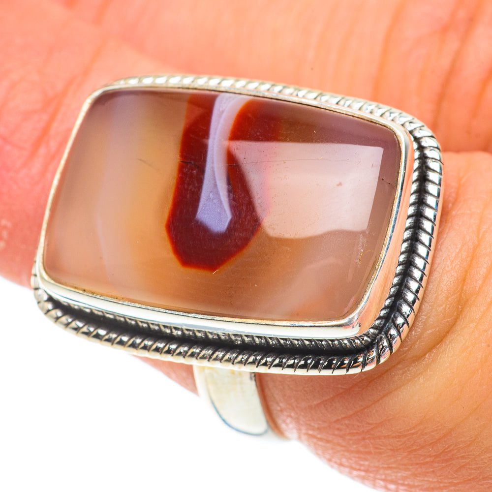 Red Botswana Agate Rings handcrafted by Ana Silver Co - RING64576