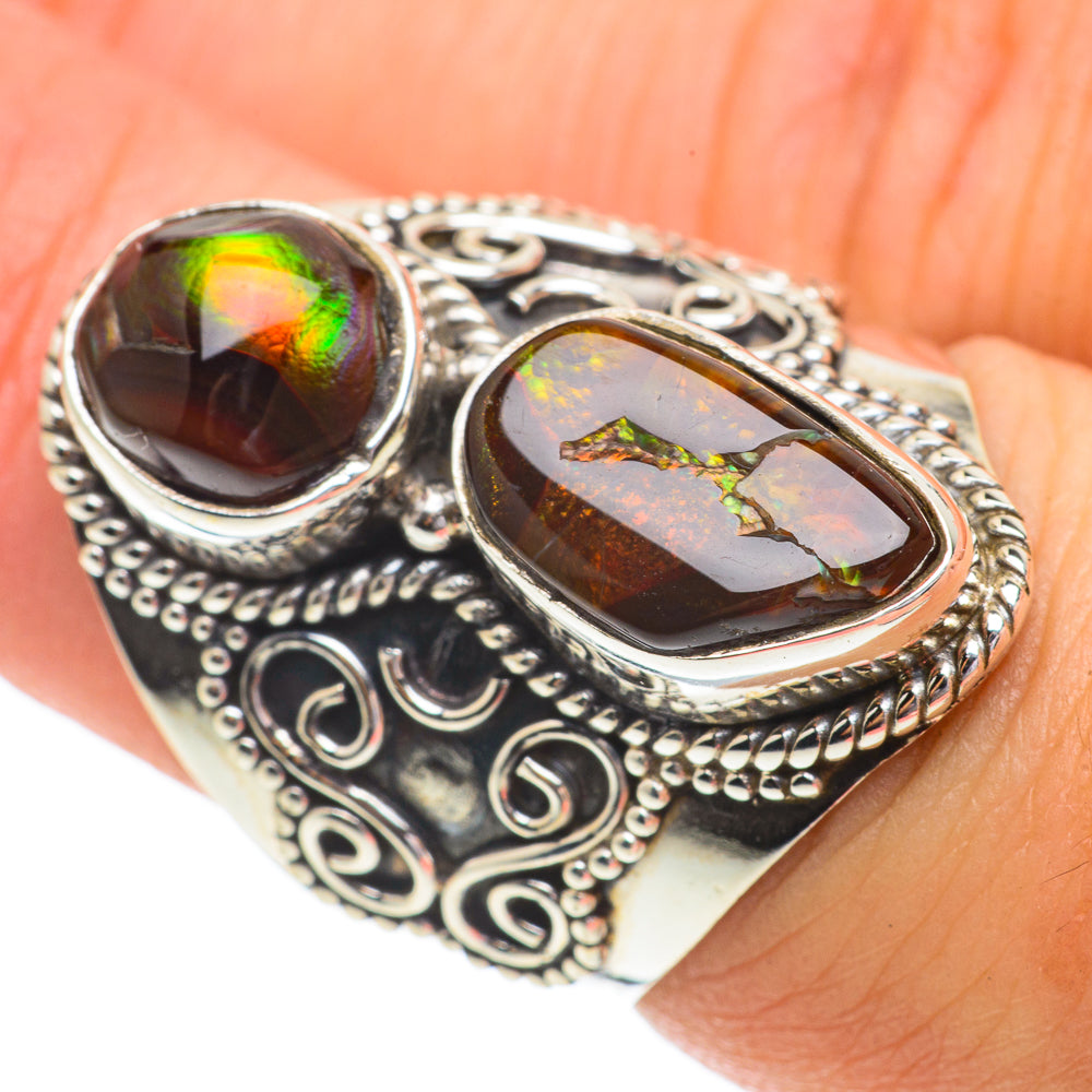 Mexican Fire Agate Rings handcrafted by Ana Silver Co - RING64602