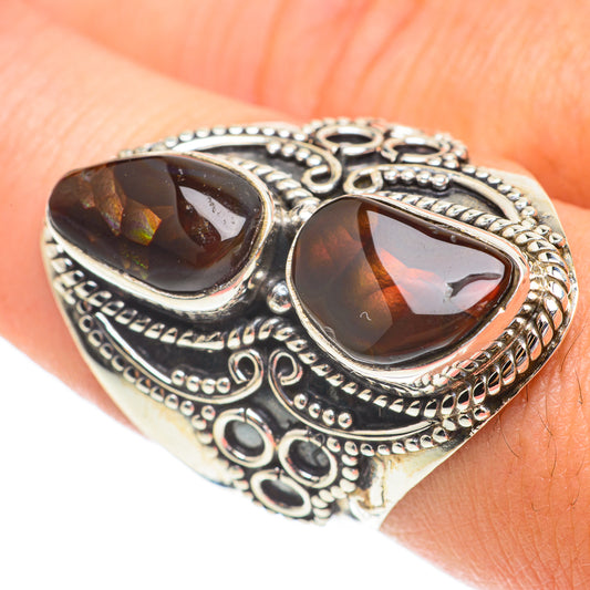 Mexican Fire Agate Rings handcrafted by Ana Silver Co - RING64604