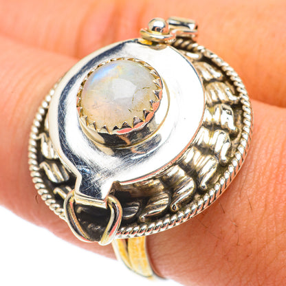 Rainbow Moonstone Rings handcrafted by Ana Silver Co - RING64616