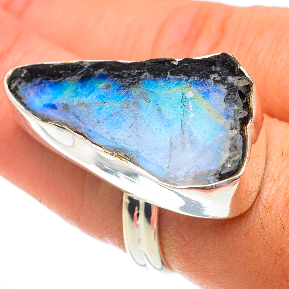 Rainbow Moonstone Rings handcrafted by Ana Silver Co - RING64617