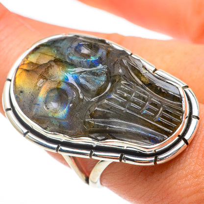 Labradorite Skull Rings handcrafted by Ana Silver Co - RING64633