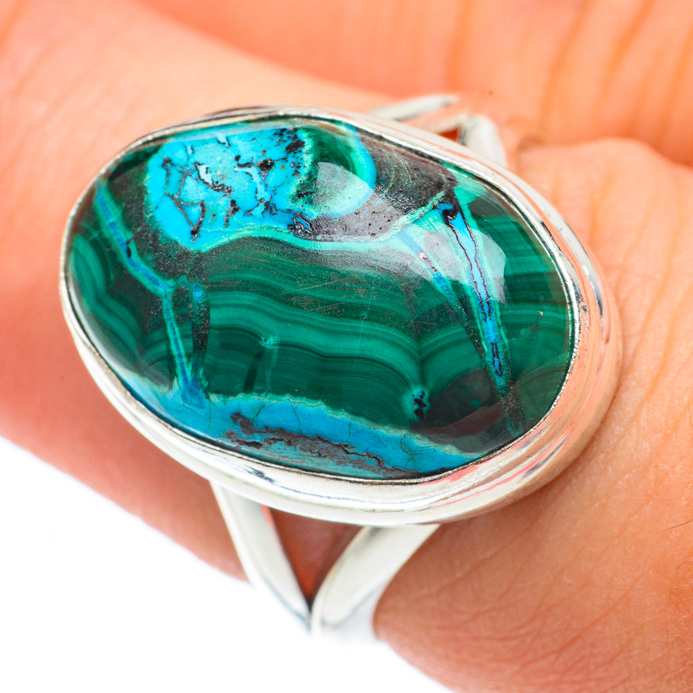 Malachite In Chrysocolla Rings handcrafted by Ana Silver Co - RING64639