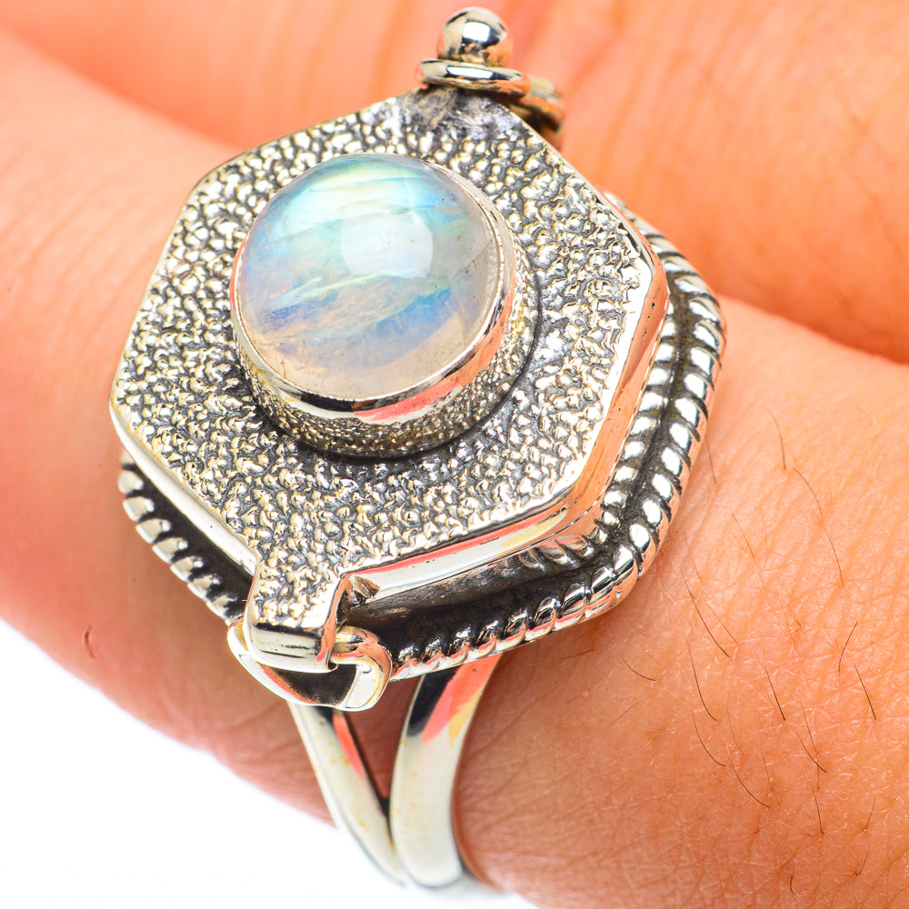 Rainbow Moonstone Rings handcrafted by Ana Silver Co - RING64656