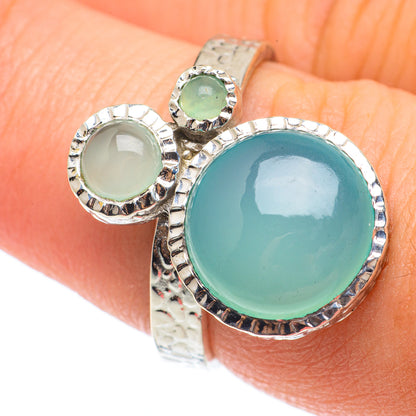 Aqua Chalcedony Rings handcrafted by Ana Silver Co - RING64667