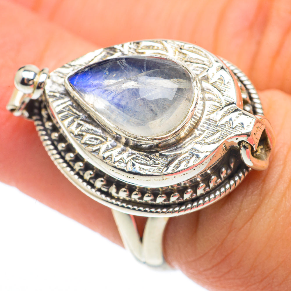 Rainbow Moonstone Rings handcrafted by Ana Silver Co - RING64718
