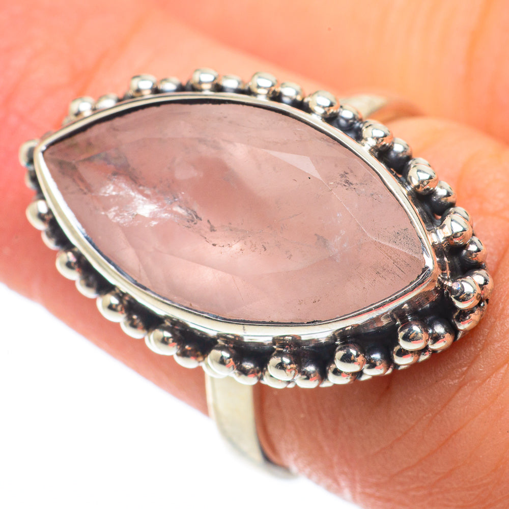 Rose Quartz Rings handcrafted by Ana Silver Co - RING64742