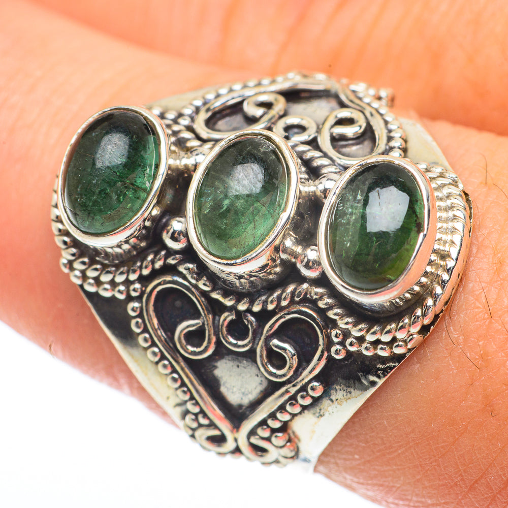 Green Tourmaline Rings handcrafted by Ana Silver Co - RING64788