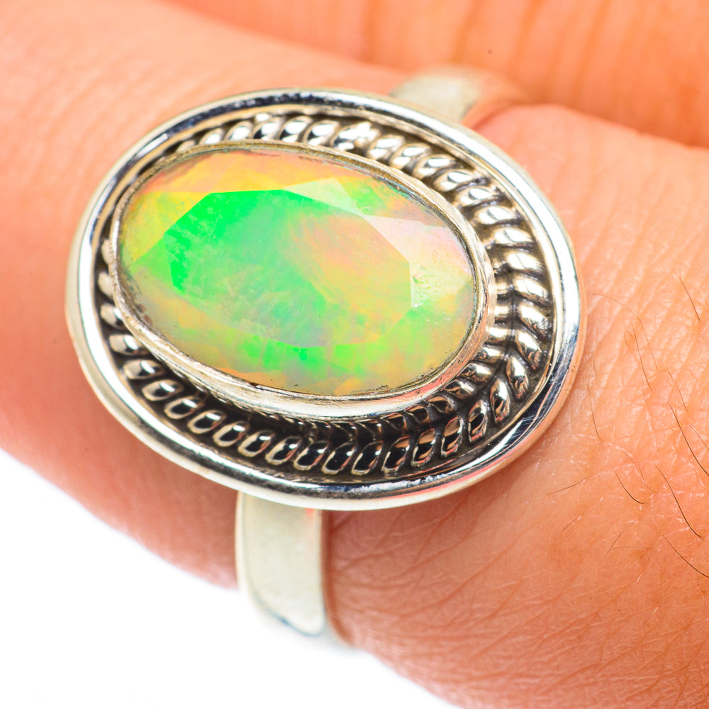 Ethiopian Opal Rings handcrafted by Ana Silver Co - RING64805