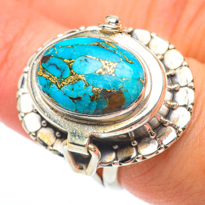 Blue Copper Composite Turquoise Rings handcrafted by Ana Silver Co - RING64826