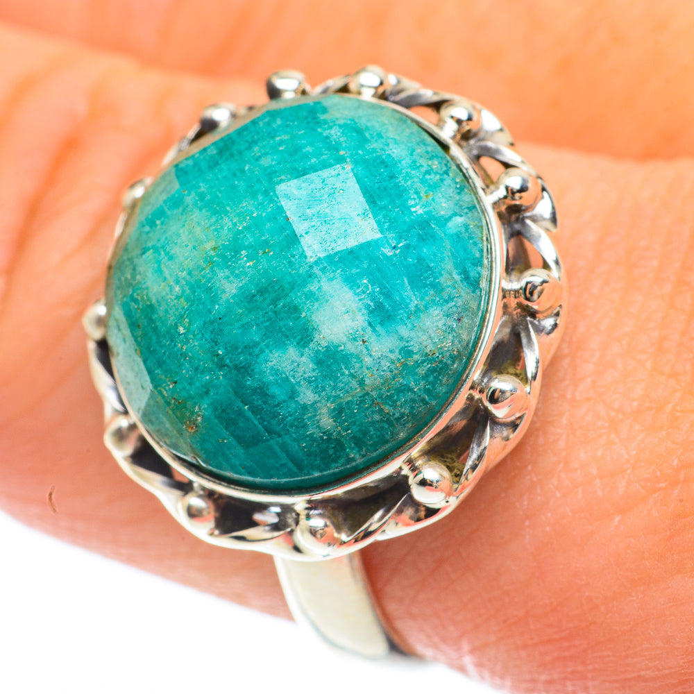 Peruvian Amazonite Rings handcrafted by Ana Silver Co - RING64832