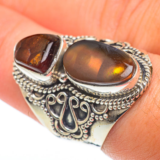 Mexican Fire Agate Rings handcrafted by Ana Silver Co - RING64834