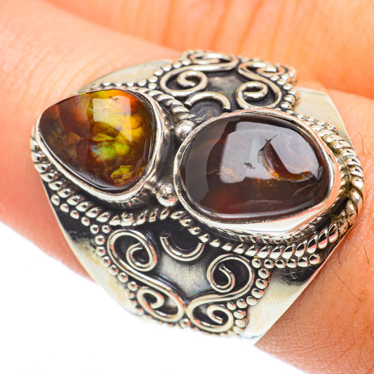 Mexican Fire Agate Rings handcrafted by Ana Silver Co - RING64835