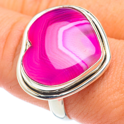 Pink Botswana Agate Rings handcrafted by Ana Silver Co - RING64839