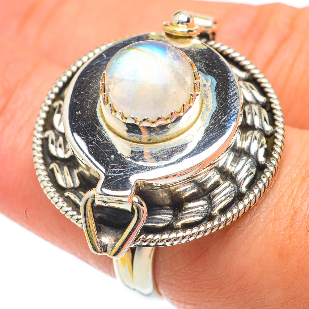 Rainbow Moonstone Rings handcrafted by Ana Silver Co - RING64851