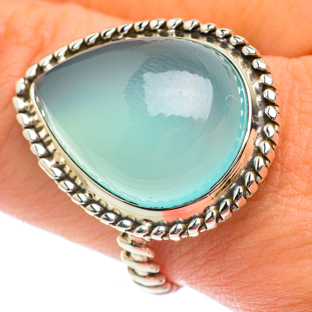 Aqua Chalcedony Rings handcrafted by Ana Silver Co - RING64863