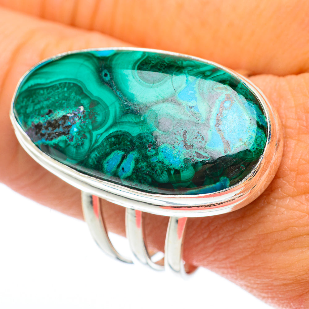 Malachite In Chrysocolla Rings handcrafted by Ana Silver Co - RING64864