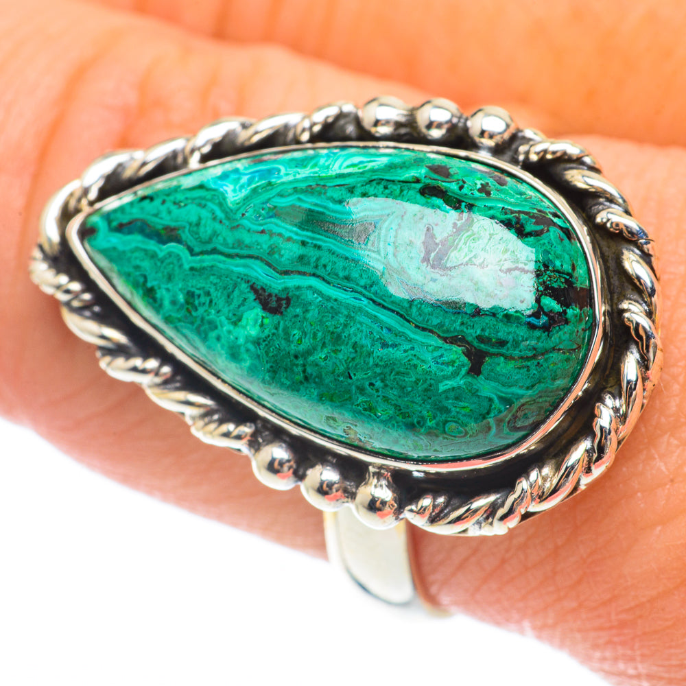 Malachite In Chrysocolla Rings handcrafted by Ana Silver Co - RING64865